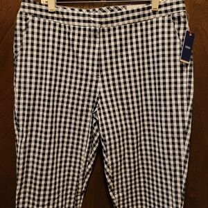 Izod Black & White Checkered Pants NWT